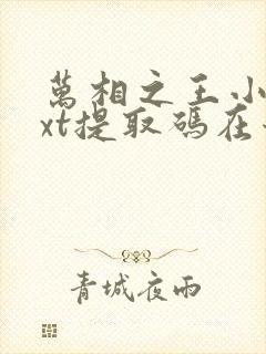 万相之王小说txt提取码在哪