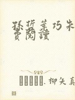 孙哲叶巧朱颜免费阅读封面