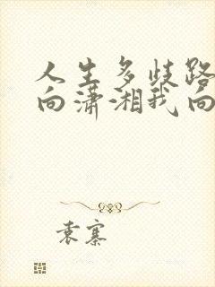 人生多歧路,君向潇湘我向秦