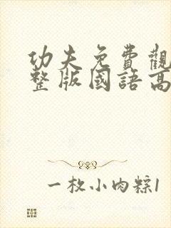 功夫免费观看完整版国语高清电影