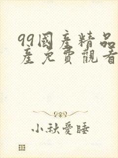 99国产精品国产免费观看封面
