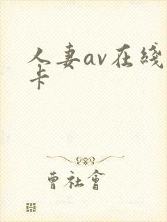 人妻av在线不卡