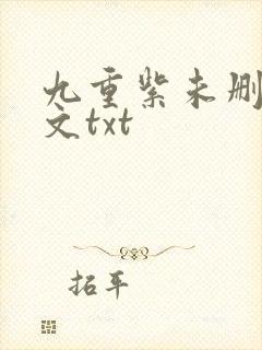 九重紫未删减全文txt封面