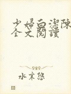 少妇白洁陈三乳全文阅读