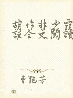 胡作非少霞的小说全文阅读