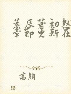 叶辰萧初然最新章节更新在线阅读