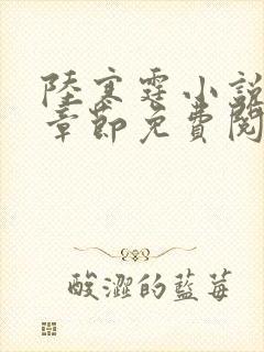 陆寒霆小说最新章节免费阅读无弹窗封面