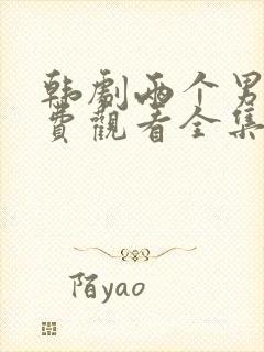 韩剧两个男孩免费观看全集观看封面