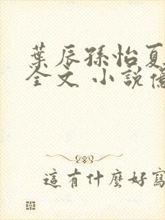 叶辰孙怡夏若雪全文 小说亿软封面