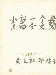 小说一个母亲的自白全文阅读