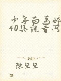 少年白马醉春风40集观看网站