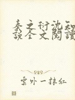 秦之衍沈知意小说全文阅读封面