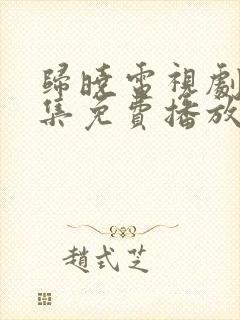 归晓电视剧40集免费播放