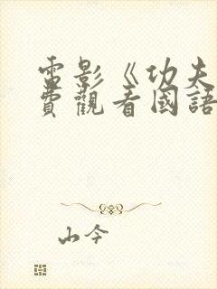 电影《功夫》免费观看国语