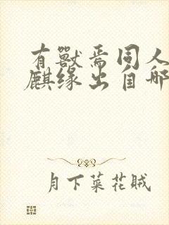 有兽焉同人漫画麒缘出自哪本漫画书封面