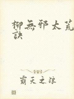 柳无邪太荒吞天诀封面