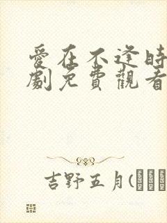 爱在不逢时电视剧免费观看全集