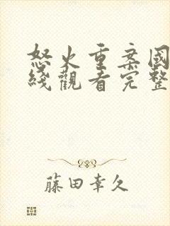 怒火重案国语在线观看完整版电影