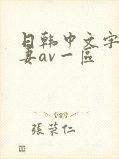 日韩中文字幕人妻av一区