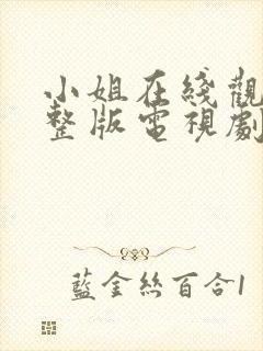 小姐在线观看完整版电视剧免费高清