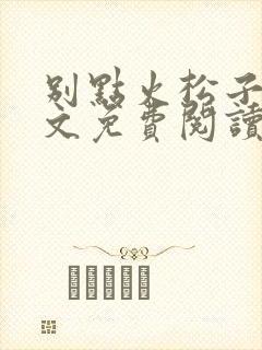 别点火松子茶全文免费阅读笔趣阁封面