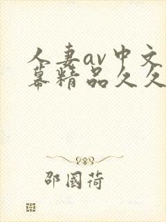 人妻av中文字幕精品久久久