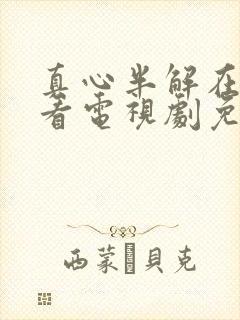 真心半解在线观看电视剧免费高清全集