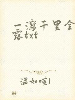 一泻千里金银花露txt