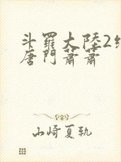 斗罗大陆2绝世唐门萧萧封面