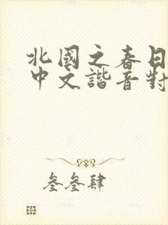 北国之春日语版中文谐音对照封面