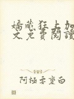 娇藏狂上加狂全文免费阅读笔趣阁