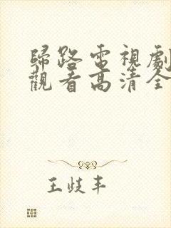 归路电视剧免费观看高清全集完整版