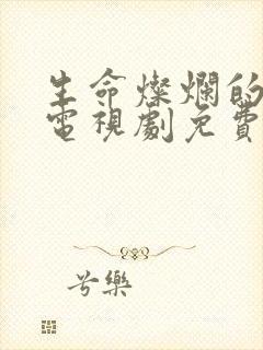 生命灿烂的日子电视剧免费观看