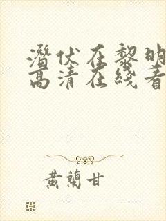 潜伏在黎明之前高清在线看封面