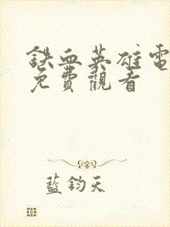 铁血英雄电视剧免费观看