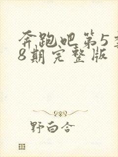奔跑吧第5季第8期完整版封面