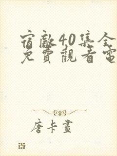 宿敌40集全版免费观看电视剧