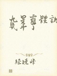 九星霸体诀更了几年了封面