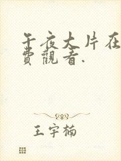 午夜大片在线免费观看.