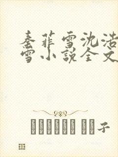 秦菲雪沈浩秦菲雪小说全文免费阅读求书