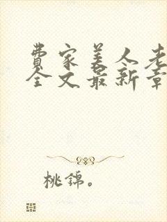 费家美人老肥丑全文最新章节列表