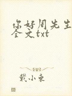 你好周先生免费全文txt