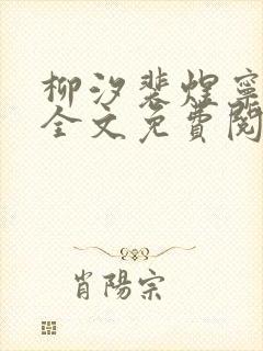 柳汐裴煜宁小说全文免费阅读封面