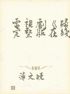 电视剧《归路》完整版在线观看高清