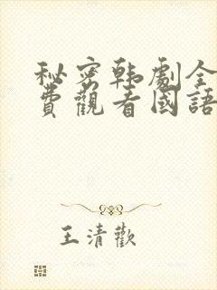 秘密韩剧全集免费观看国语封面