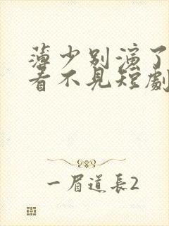 薄少别演了夫人看不见短剧免费观看全集