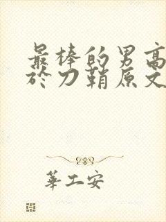 最棒的男高中生于刀鞘原文阅读封面