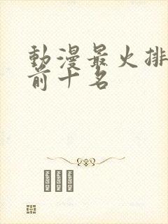 动漫最火排行榜前十名封面