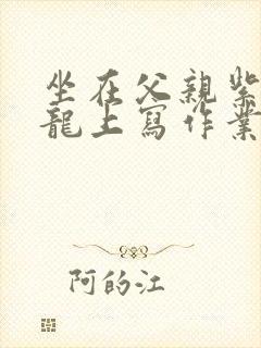 坐在父亲紫色大龙上写作业