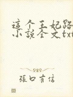 这个王妃路子野小说全文txt下载封面